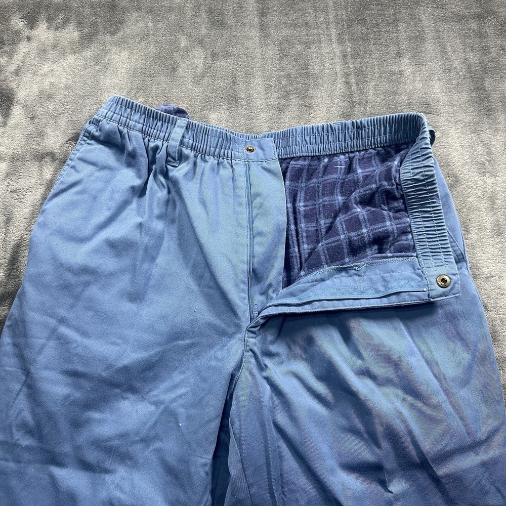Haband's Ice House Blue  Flannel Lined Slacks MENS 38M Winter Snsp/Zip‎